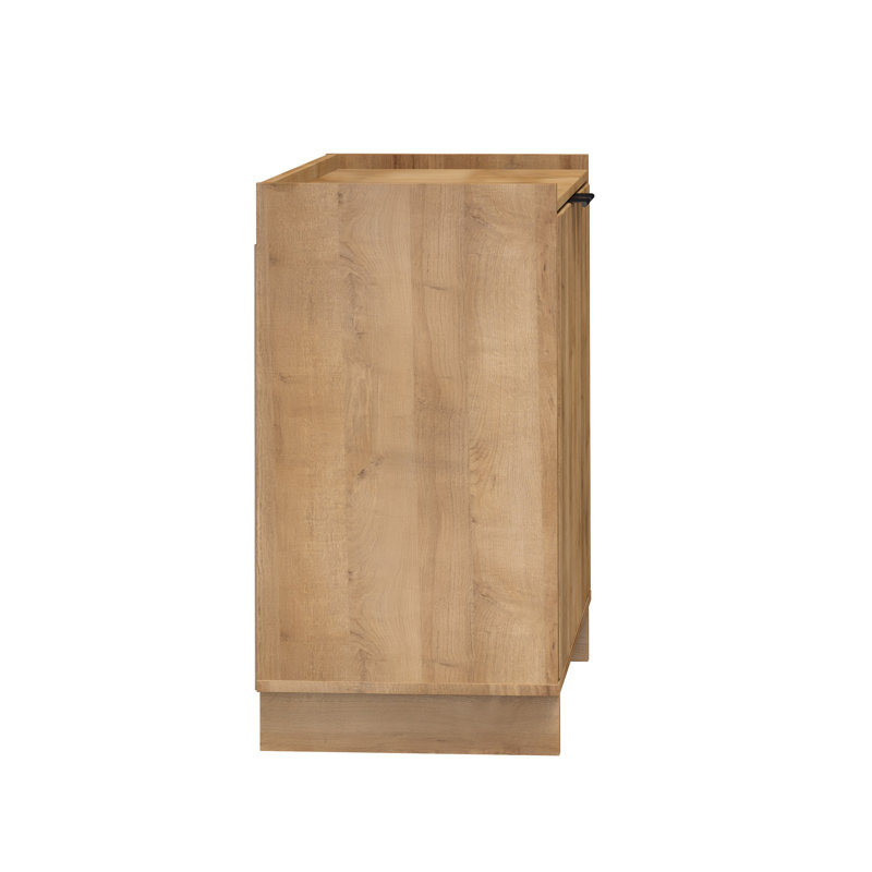 Oak Light Wood Living Room Cabinet with Adjustable Shelving