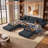 105 " Corduroy U&L Modular Sofa, Compression Couch with Storage-748560126