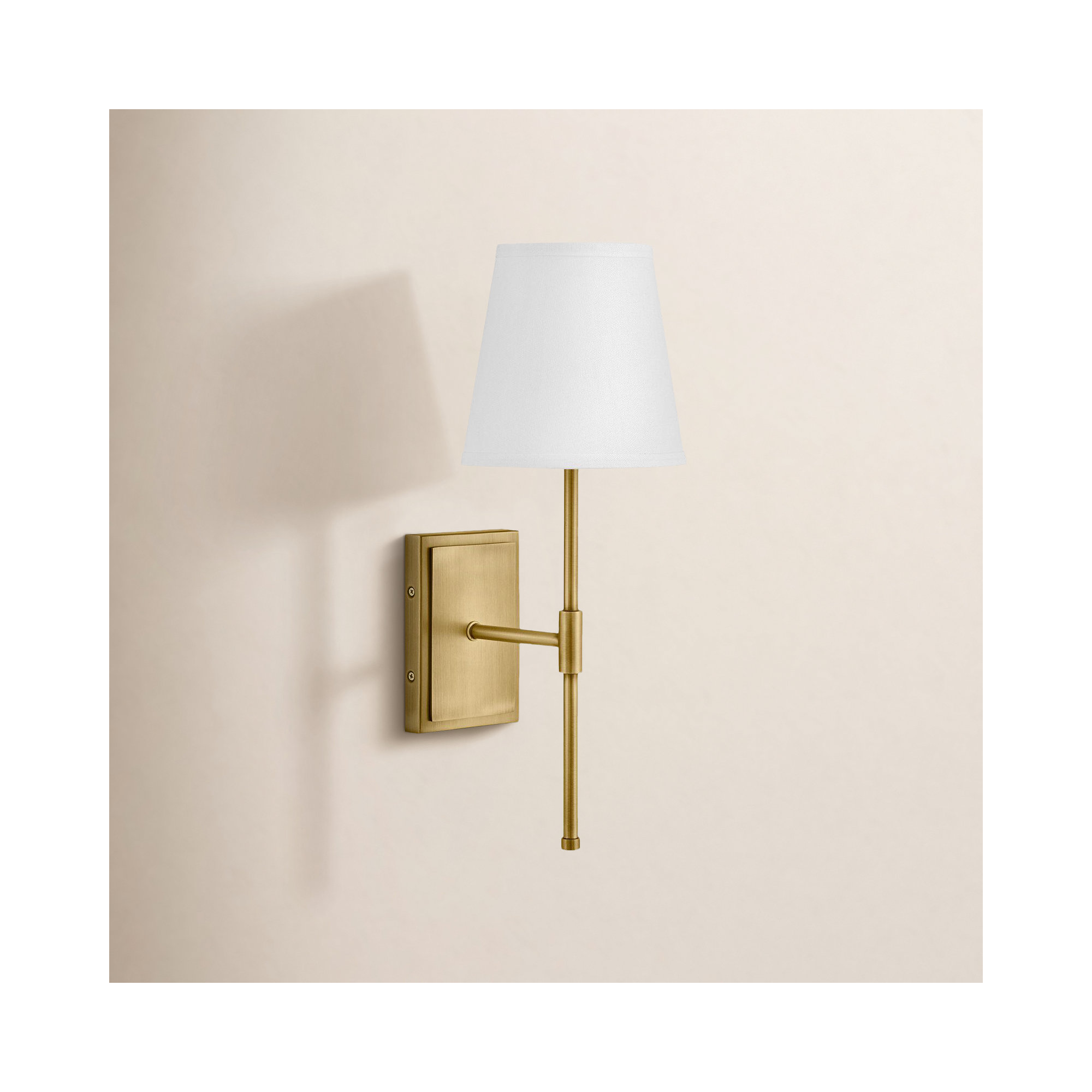 Janis Single Light Steel Dimmable Wallchiere, Lacquered Brass