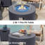  Foyer de table rond en fer de 28 pouces avec couvercle de réservoir et pare-vent-1251765707