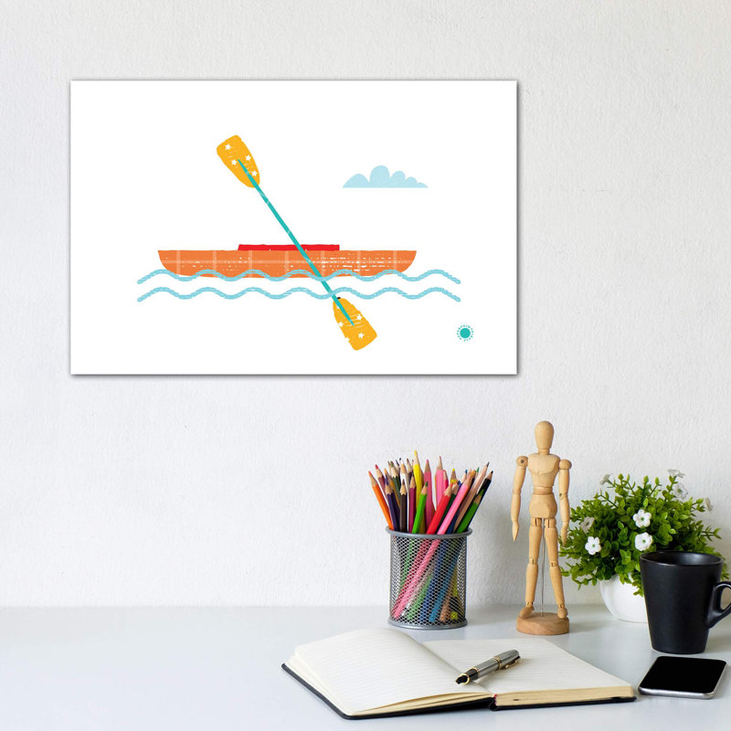 Kayak - reproduction d'impression, Pas de tapis, Toile tendue, H 8 po x l 12 po x P 0,75 po