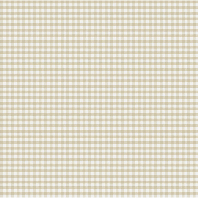 Nerijus Little Explorers 2 Two Tone Gingham Wallpaper Roll, Beige