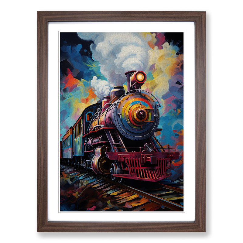 Train Informel No.2 - Framed Print, 64cm H x 46cm W x 2cm D, Walnut