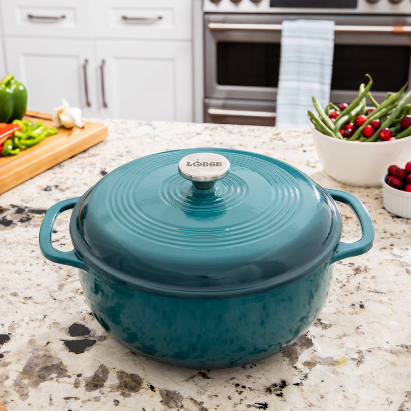 Lagoon Blue 6 Qt Enameled Cast Iron Dutch Oven