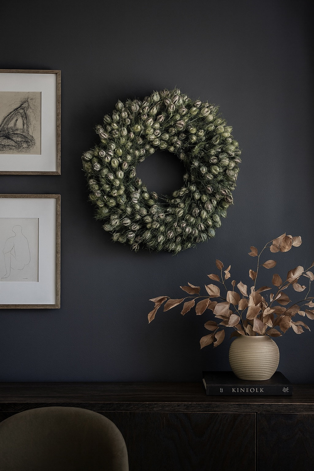 August Grove® 30" Handcrafted Wreath, 22" H x 22" W x 5" D