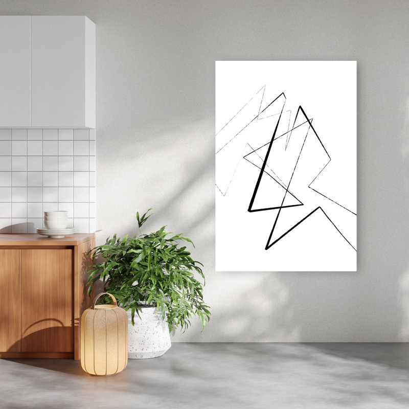 Zigzag Geometry Abstract Contemporary Minimalist Wall Art Print by Treechild - Wrapped Canvas Print, 152.4cm H x 101.6cm W