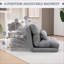 Fauteuil à billes réglable à 6 positions pour fauteuil de jeu, canapé-lit pour jouer, lire, méditer, adultes | Gris ardoise | Polyester