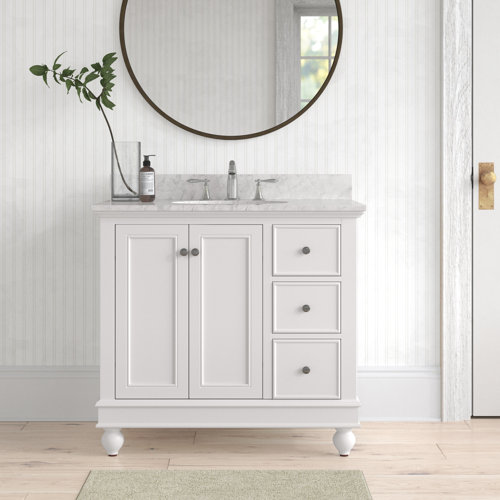 Birch Lane™ Ferdinand 36'' Single Bathroom Vanity with Genuine Marble ...