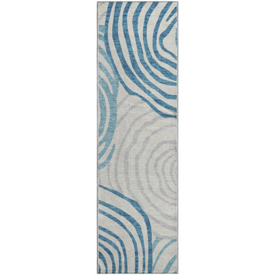 Premium Machine Washable Prisco Teal Rug