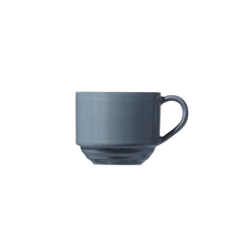 Ensemble de 12 tasses à café Elegant, porcelaine grise | 6 tasses à café (2,4 x 2,4 x 2,0 pouces, 3,0 oz liq.) Et 6 soucoupes (4,7 x 4,7 x 0,8 pouces) | Va au lave-vaisselle et au micro-ondes | Parfait pour la maison ou le bureau