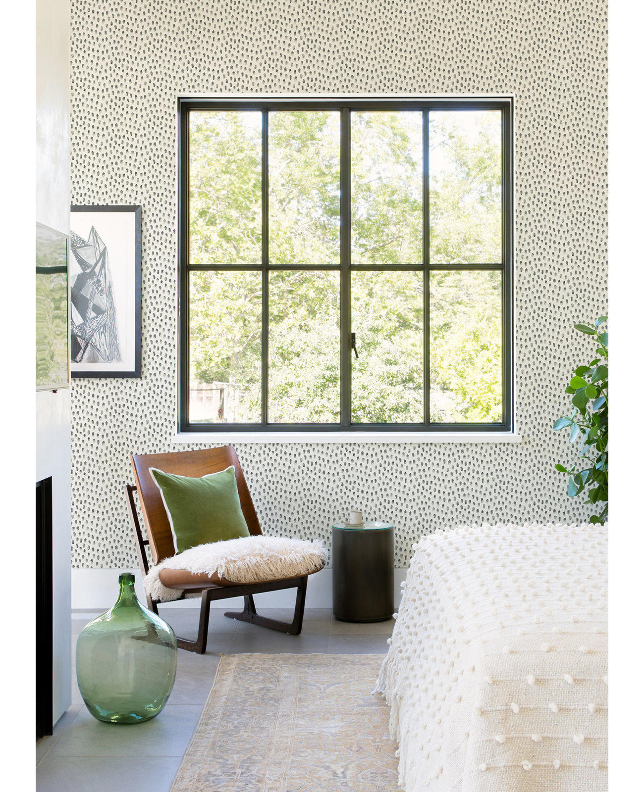 Cherbourg Modern Dots Wallpaper, Dark Gray