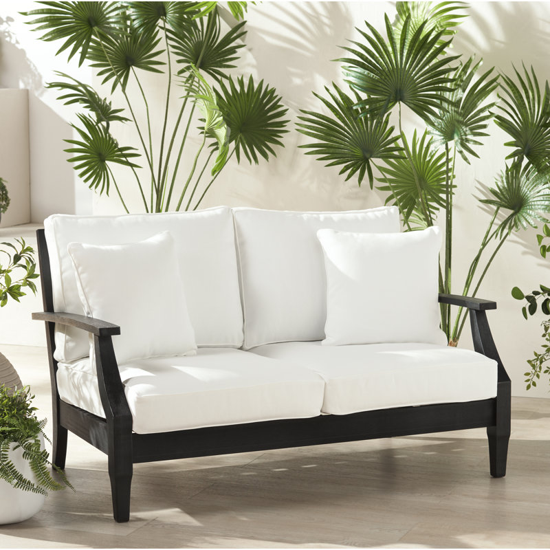 Causeuse avec coussins Samya, Noir / blanc