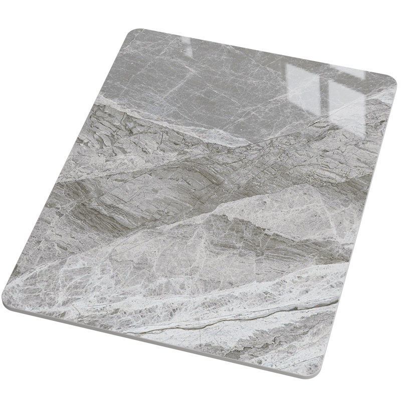 Plateau de table rectangulaire en pierre frittée grise de remplacement pour table basse/salle à manger