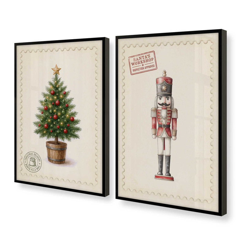 Posters de Noël, impressions d'art, H 15,5 po x l 25 po, Noir satiné