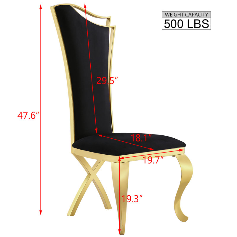 Chaise d'appoint en velours noir Hudhaifa