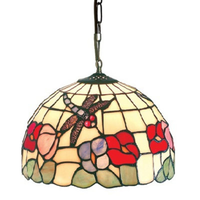 Leonidas 1 - Light Stained Glass Dome Pendant