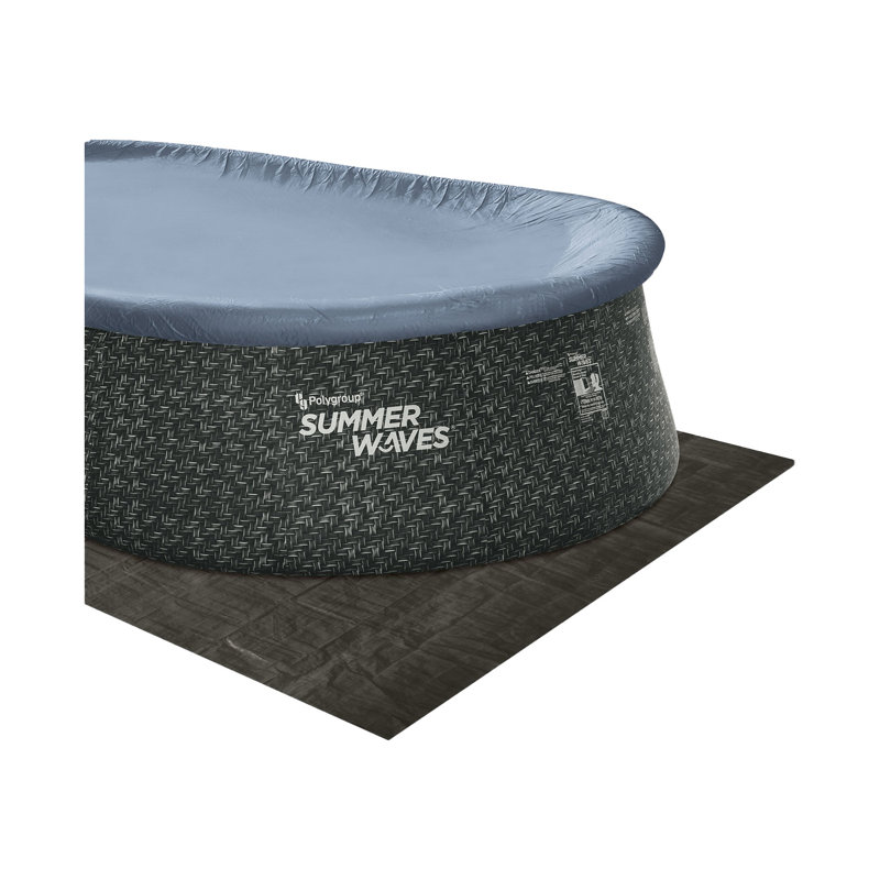 Summer Waves Dark Herringbone Print 18 x 10' Quick Set Oval Swimming Pool
