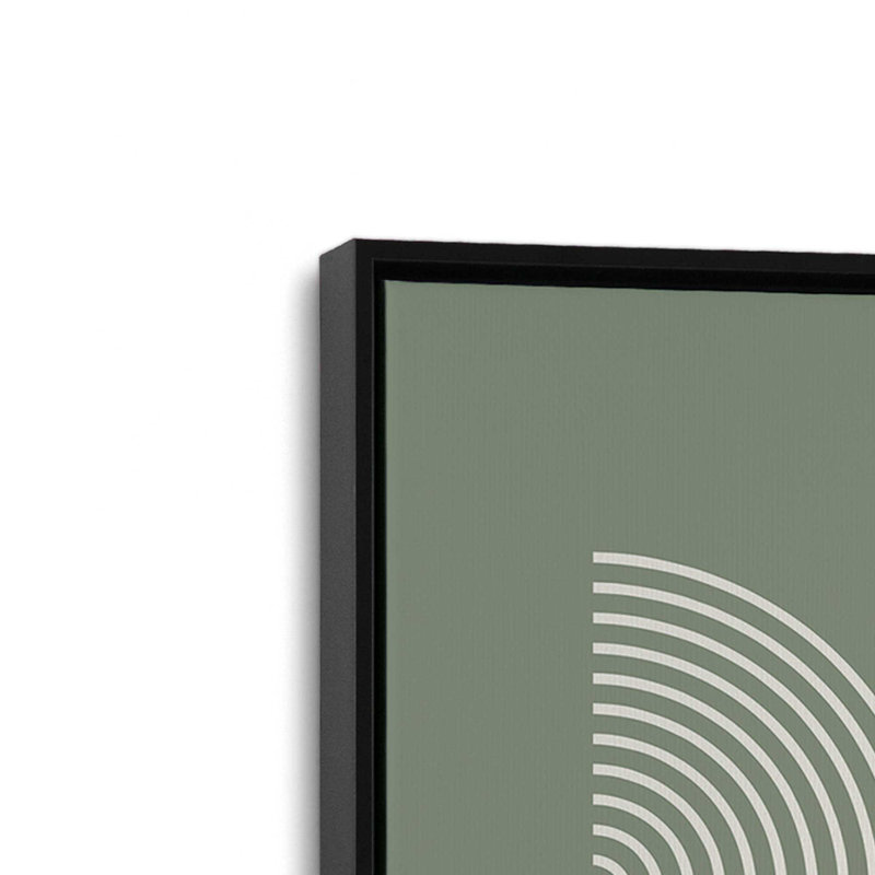 Bauhaus Composition Poster, Satin Black Floater Framed, Green, 36.75" H x 24.75" W