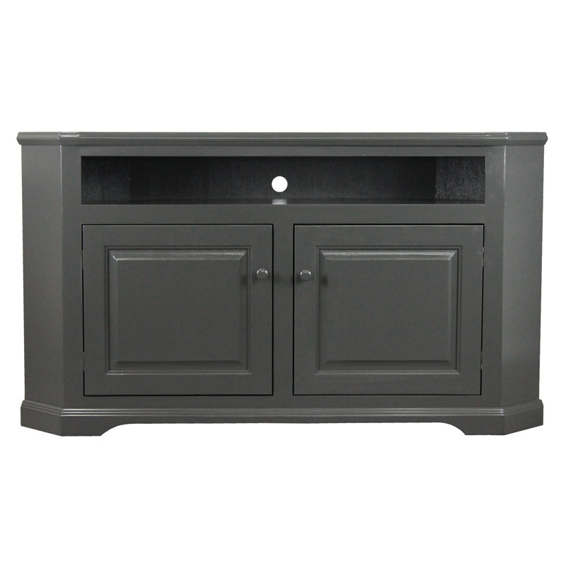 Inouye Unfinished Corner TV Stand for TVs up to 65", Gray