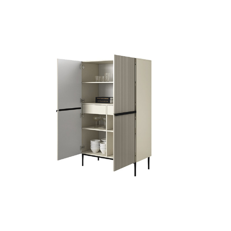 Alessja 2 Door Manufactured Wood Wardrobe, Cream/Black