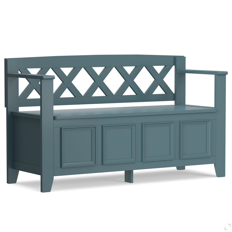 Banc de rangement pour hall d'entrée Amherst, Bleu