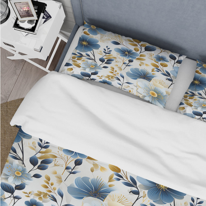 Ensemble de housse de couette Meadow, Housse de couette pour grand lit et 2 taies décor