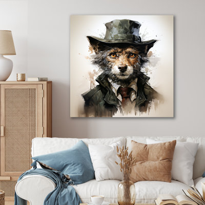 Black Trenchcoat Wolf Mystery I - Wolf Animal Wall Art