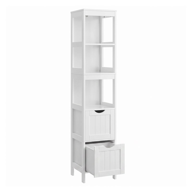 Oxfordshire Free-Standing Linen Cabinet, White, 55.9" Н x 12" W x 12" D