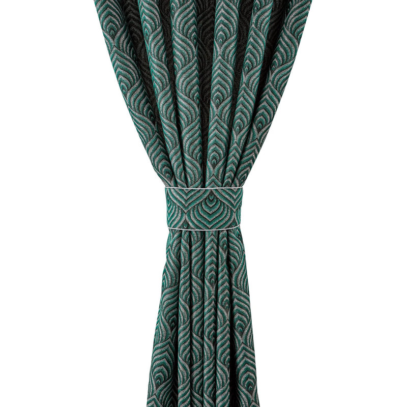 Cotton Blend Blackout Curtain, 167.64 W x 182.88 D cm, Green