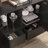 41" Black Sideboard Buffet Doors&Drawers Modern Circle Patterned Kitchen Cabinet