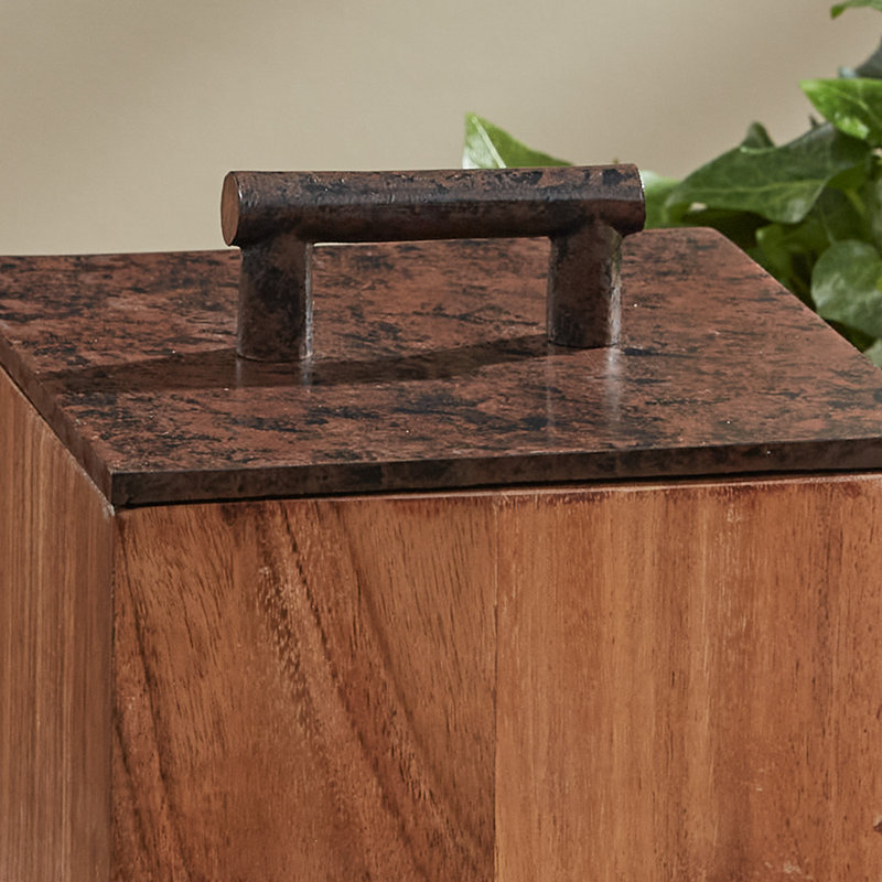 Wood Jar, 10" H x 6" W
