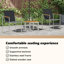 2 - Person Wood Patio Dining Set with Rectangular Table , Cushions Included