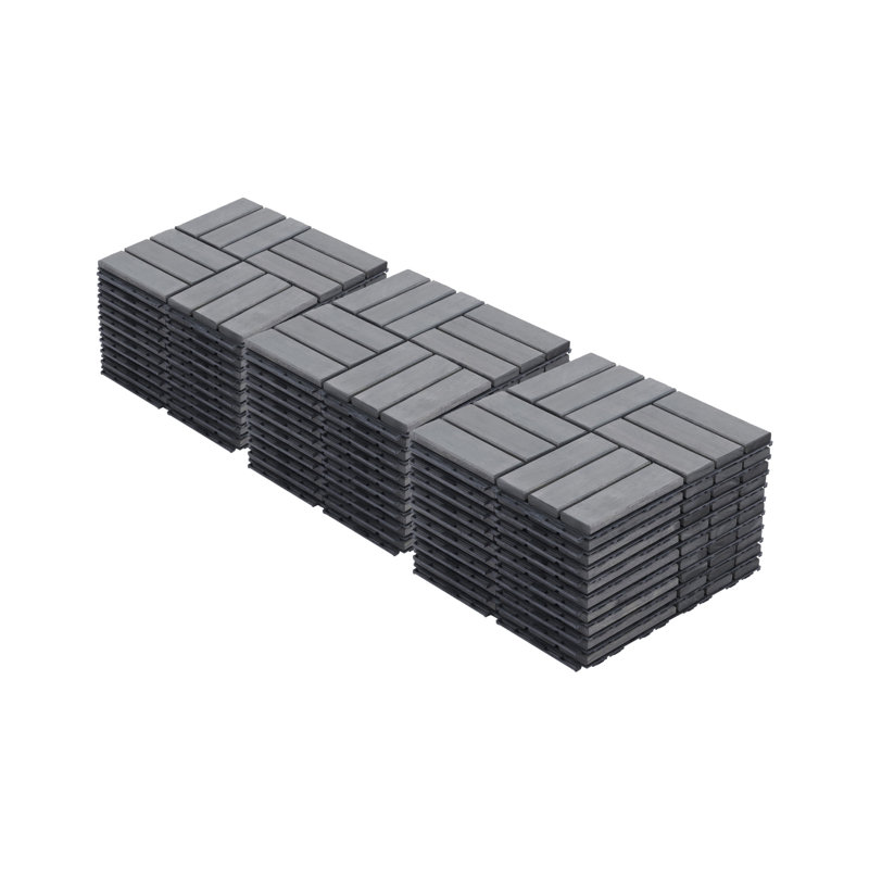 30 carreaux de terrasse à emboîtement, Gris clair