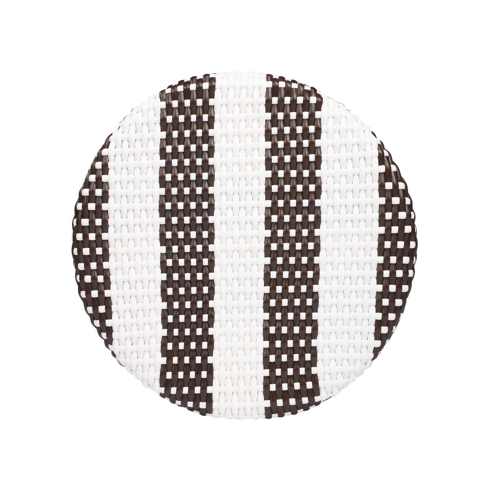 Alastair Bar & Counter Stool, Bar Stool (30" Seat Height), White/Brown Stripe/Dark Brown Rattan Frame