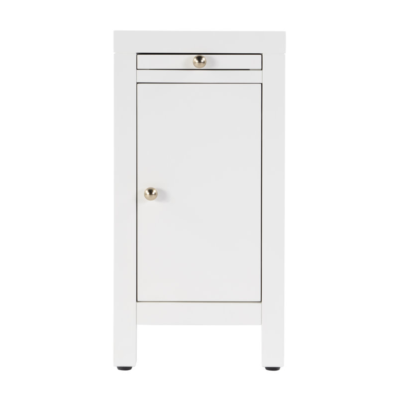 Celine Storage End Table, Smooth White