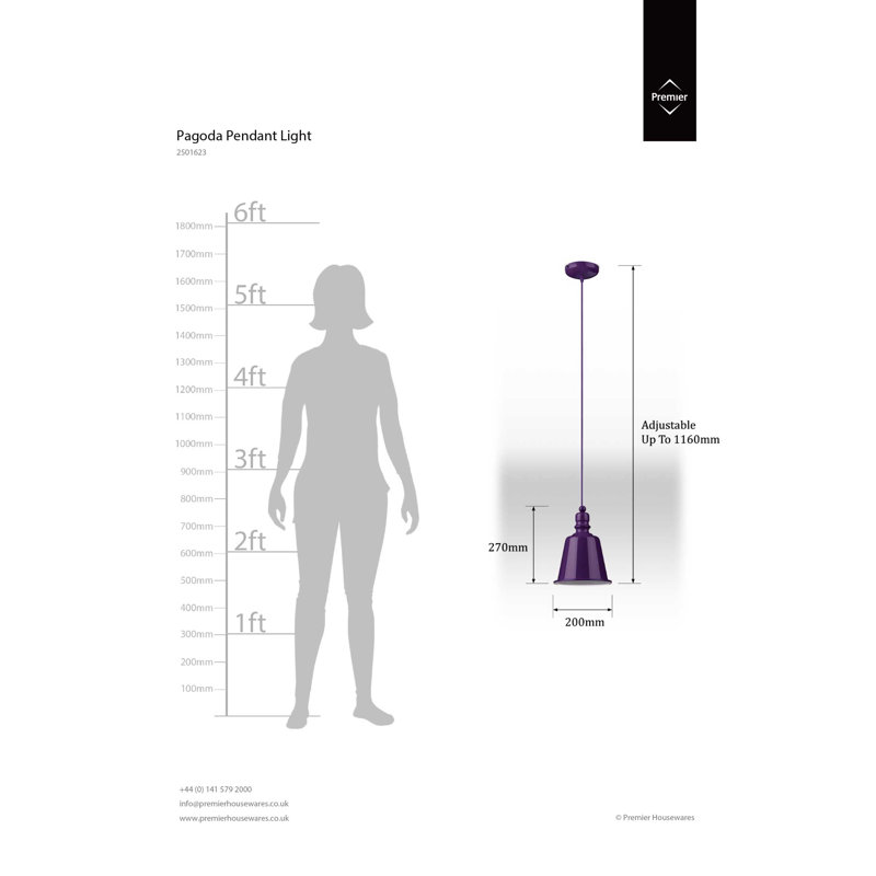 Townson 1 - Light Bell Pendant, Purple