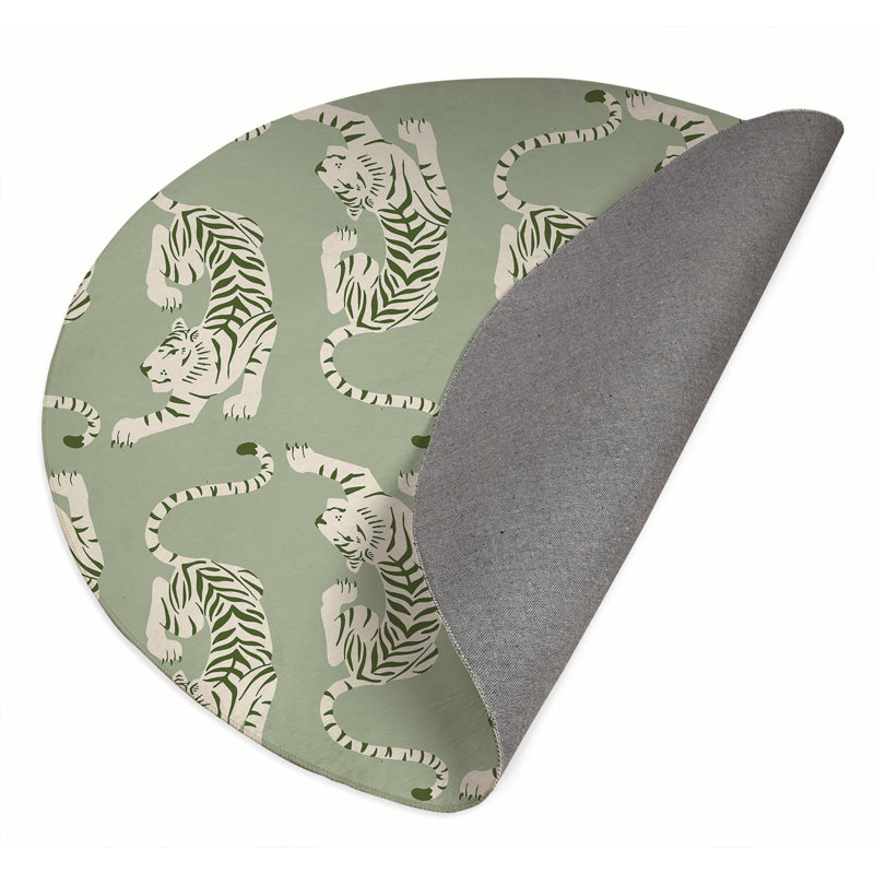 Hey Tiger Outdoor Rug, Round 5'