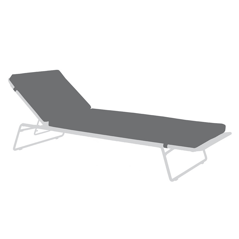 Sandur Outdoor Metal Chaise Lounge , Cushion Included, Terra Cotta Rope/White Frame, Canvas Brick