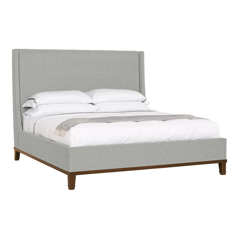 Michael Weiss Solid Wood Wingback Bed, Tarbee Dove, Havana