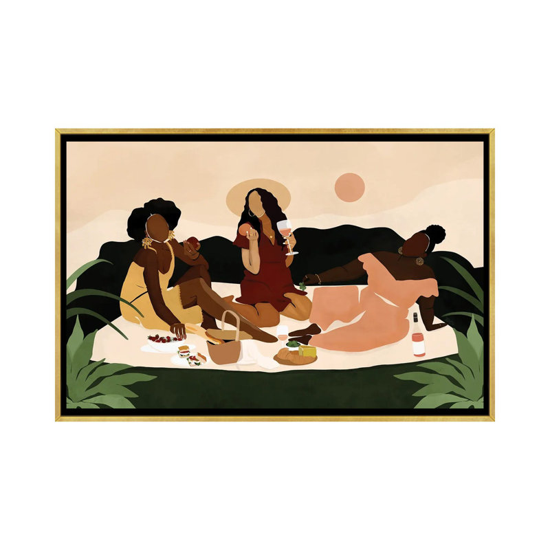 « SIS-nic » par Bria Nicole-impression d’art graphique, H 26 po x l 40 po x 1,5 po, Toile encadrée d'or, Pas de tapis