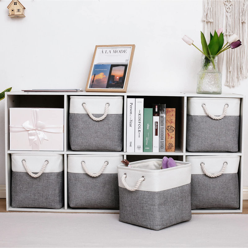 Cube Storage Bins, 6 Pack Large Collapsible Fabric Storage Bin