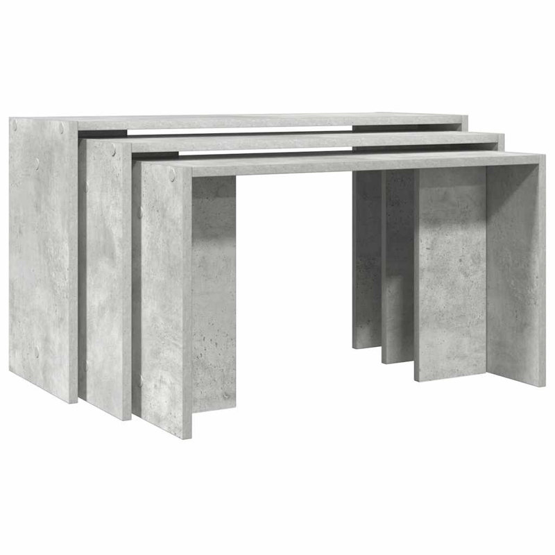 Vidaxl nesting tables with effect, Concrete grey