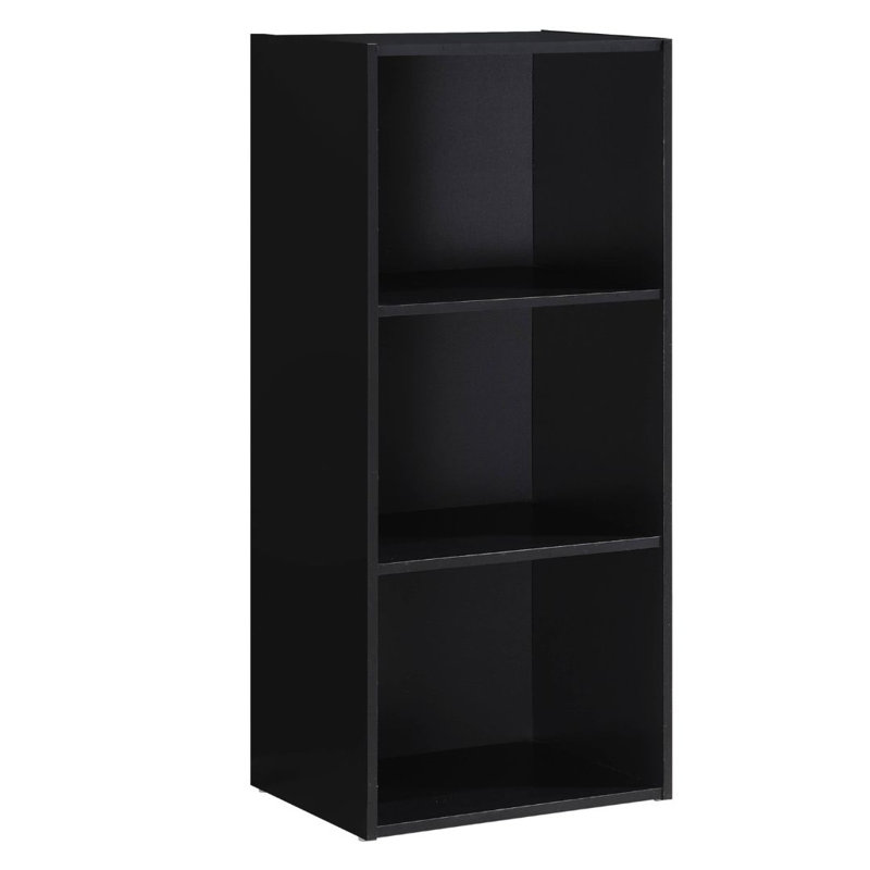 Bibliothèque haute avec rangement ouvert pour la maison ou le bureau, (3 tablettes) H 35,62 po x l 15,9 po x P 11,7 po, Noir
