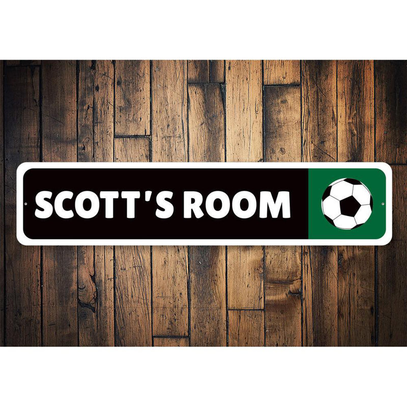 Plaque de soccer en aluminium, H 6 po x l 24 po x P 0,06 po