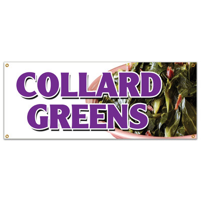 COLLARD GREENS Bannière signe «Soul Food», gombo et maïs
