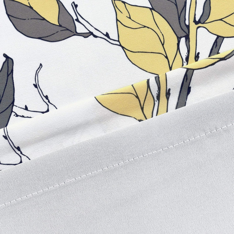 Abdouallah Blackout Curtain Single Panel, Yellow/Gray, 45" W x 63" L