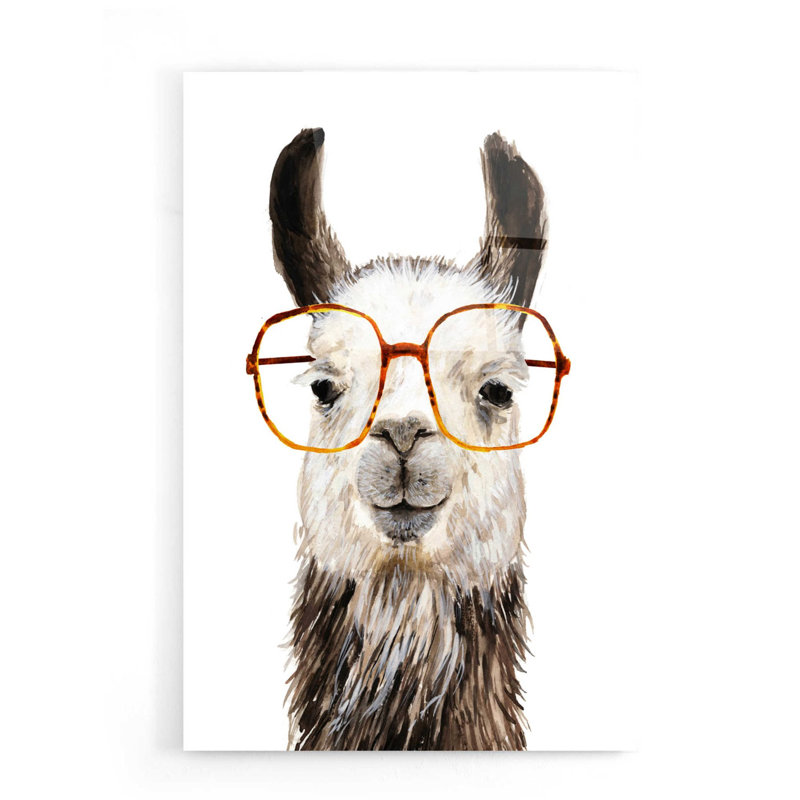 «Hip Llama III» par Victoria Borges, art mural en verre acrylique, H 24 po x l 16 po x P 0,2 po