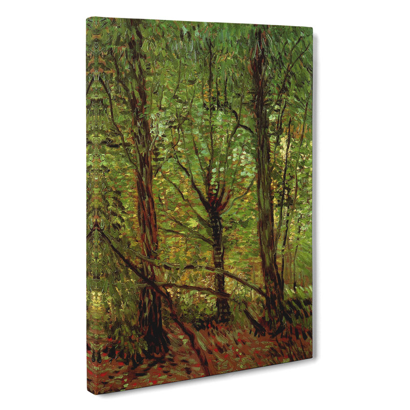 Trees And Undergrowth by Vincent Van Gogh - Wrapped Canvas Painting, 50cm H x 35cm W x 3cm D