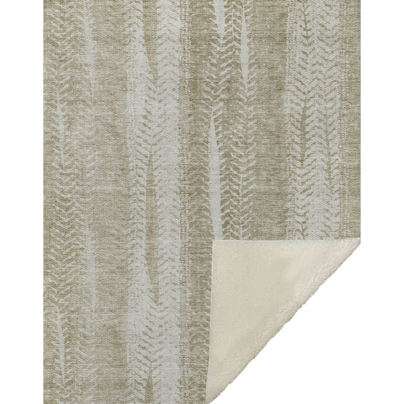 Jeté à rayures Addison Sherpa ASB694, Beige