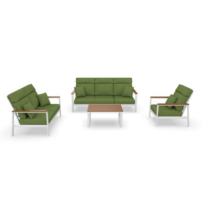 Townsend 4 Person Seating Group With Sunbrella Cushions by Birch Lane